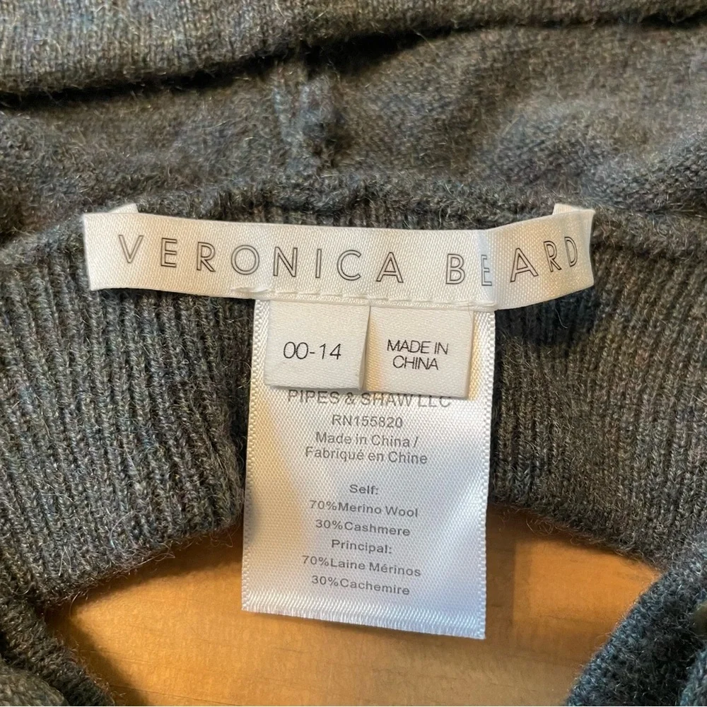 Veronica Beard Hoodie Dickey & Cuffs Wool Cashmere Blend Size 00-14